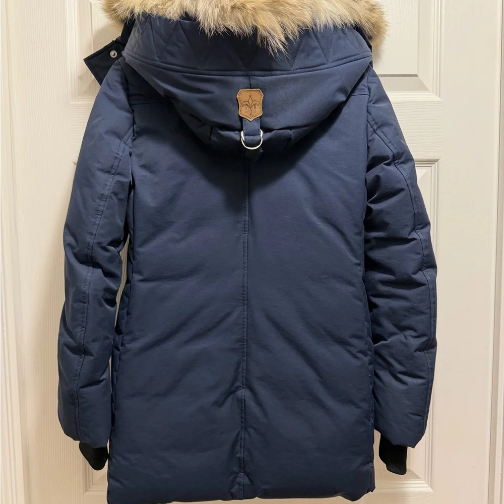 Mackage Navy Quilted Down Parka with Fur-Trim Hood - Picture 2 of 2